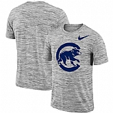 Chicago Cubs Nike Heathered Black Sideline Legend Velocity Travel Performance T-Shirt,baseball caps,new era cap wholesale,wholesale hats